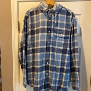 American Eagle XL Blue Plaid Hoodie